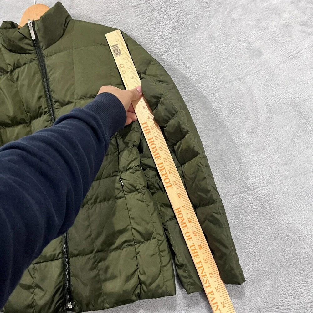 Lands End Goose Down Jacket‎ S 6-8 Coat Reversible Quilted Parka Puffer